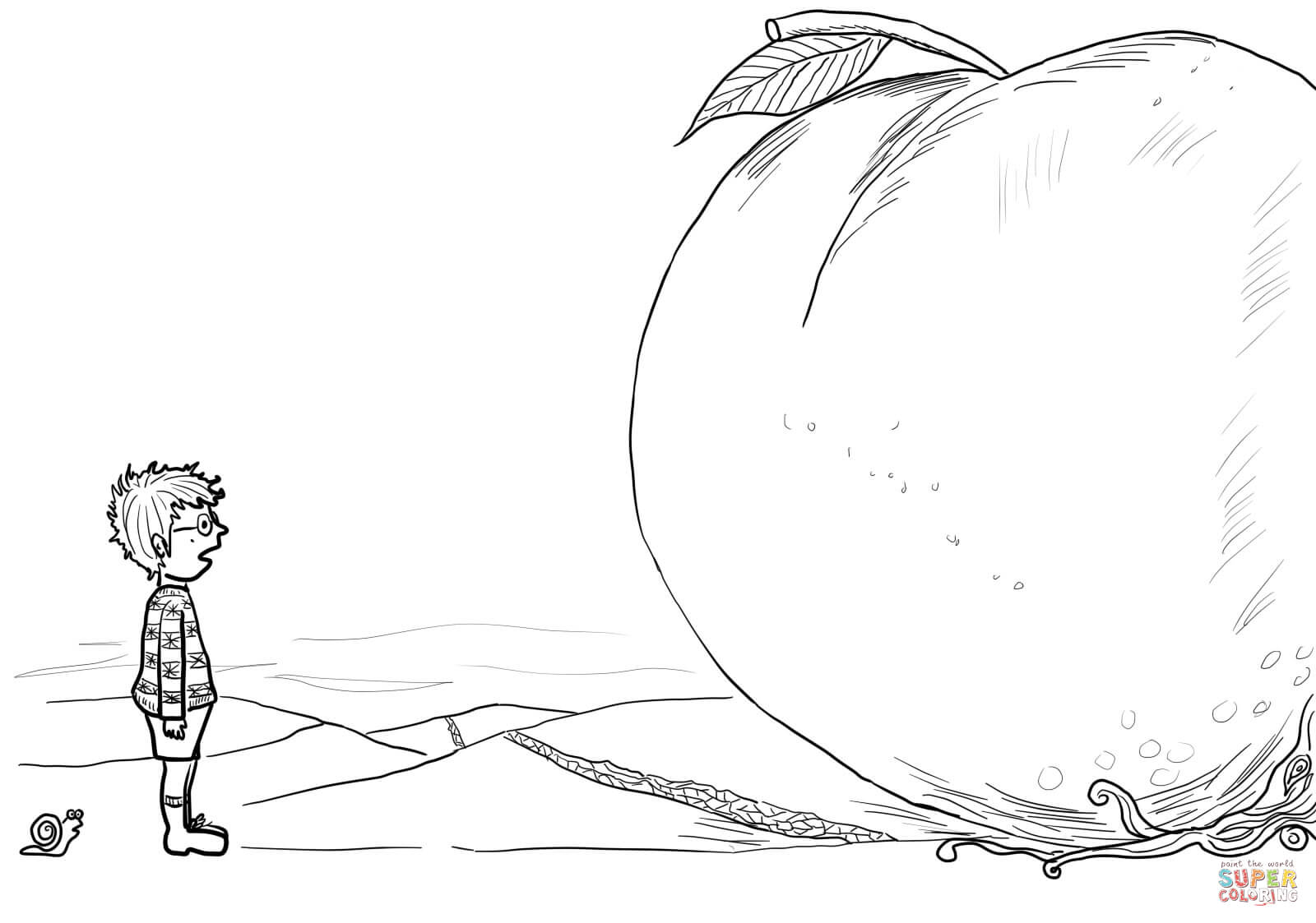 1600x1123 James And The Giant Peach Coloring Page - James And The Giant Peach Drawings