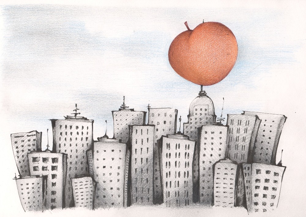 1000x710 Andrea Joseph's Sketchblog Above The Clouds - James And The Giant Peach Drawings