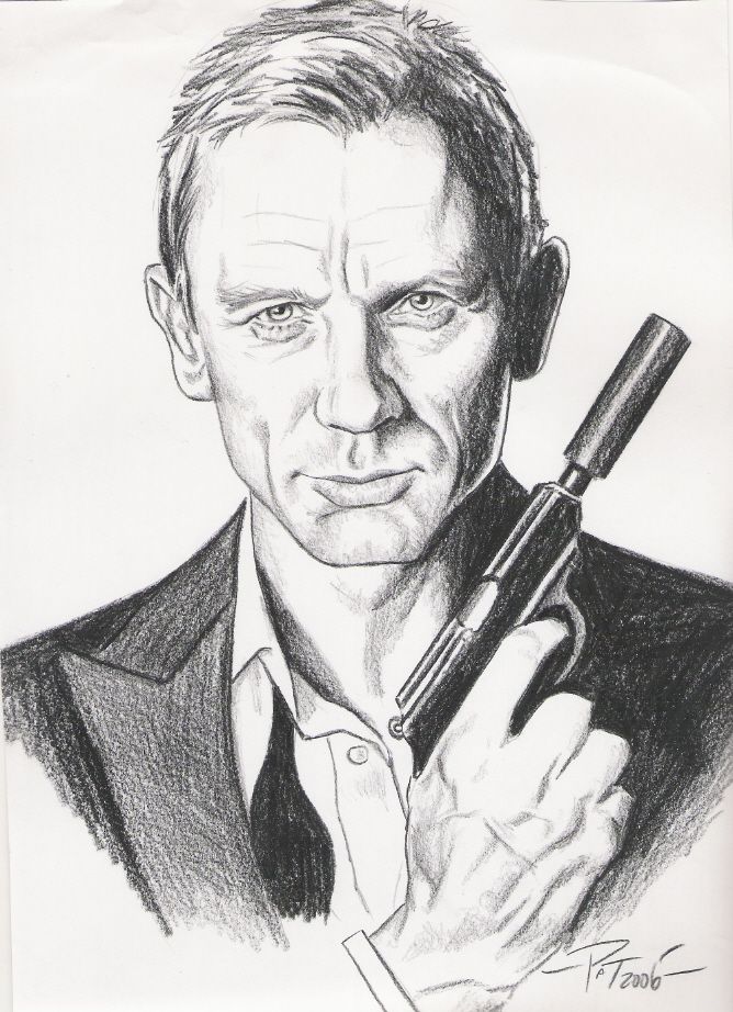 668x922 james bond - James Bond Drawing
