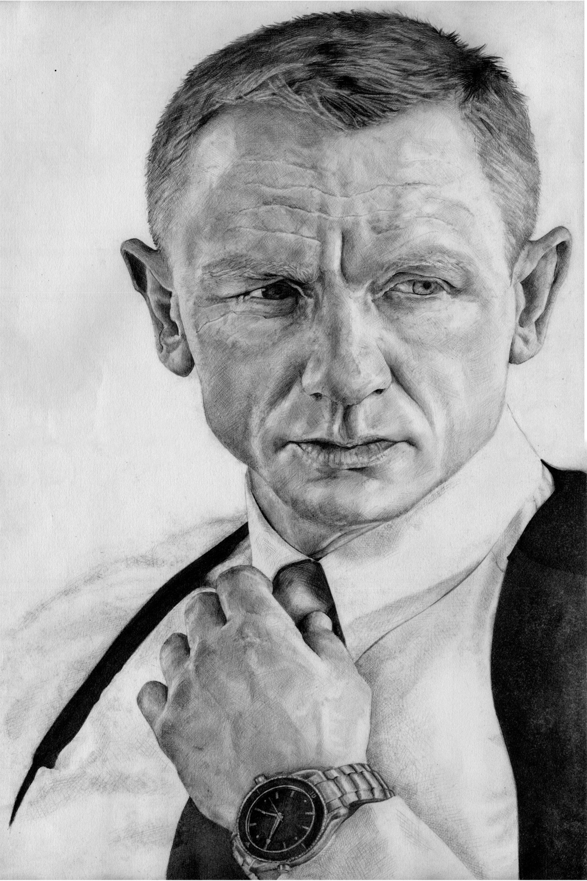 1901x2851 my pencil drawing of james bond - James Bond Drawing