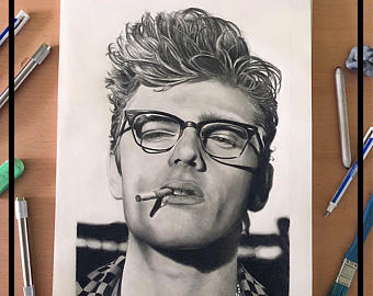 340x270 James Dean Drawing Etsy - James Dean Drawing
