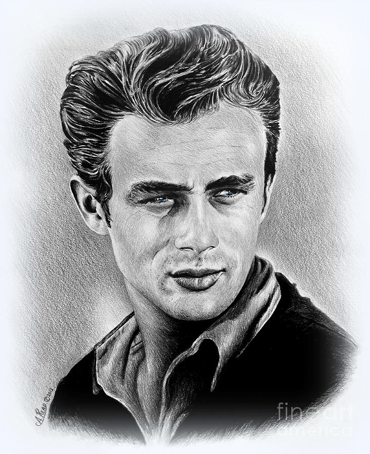 733x900 James Dean Drawing - James Dean Drawing