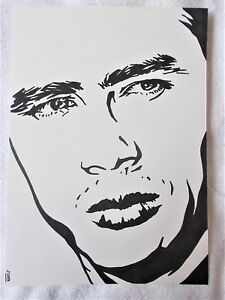 225x300 Art Marker Pen Sketch Drawing James Dean Actor Poster Ebay - James Dean Drawing