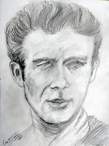 223x300 Orig Cubism Drawing James Dean Rebel With A Cause Against Trump - James Dean Drawing