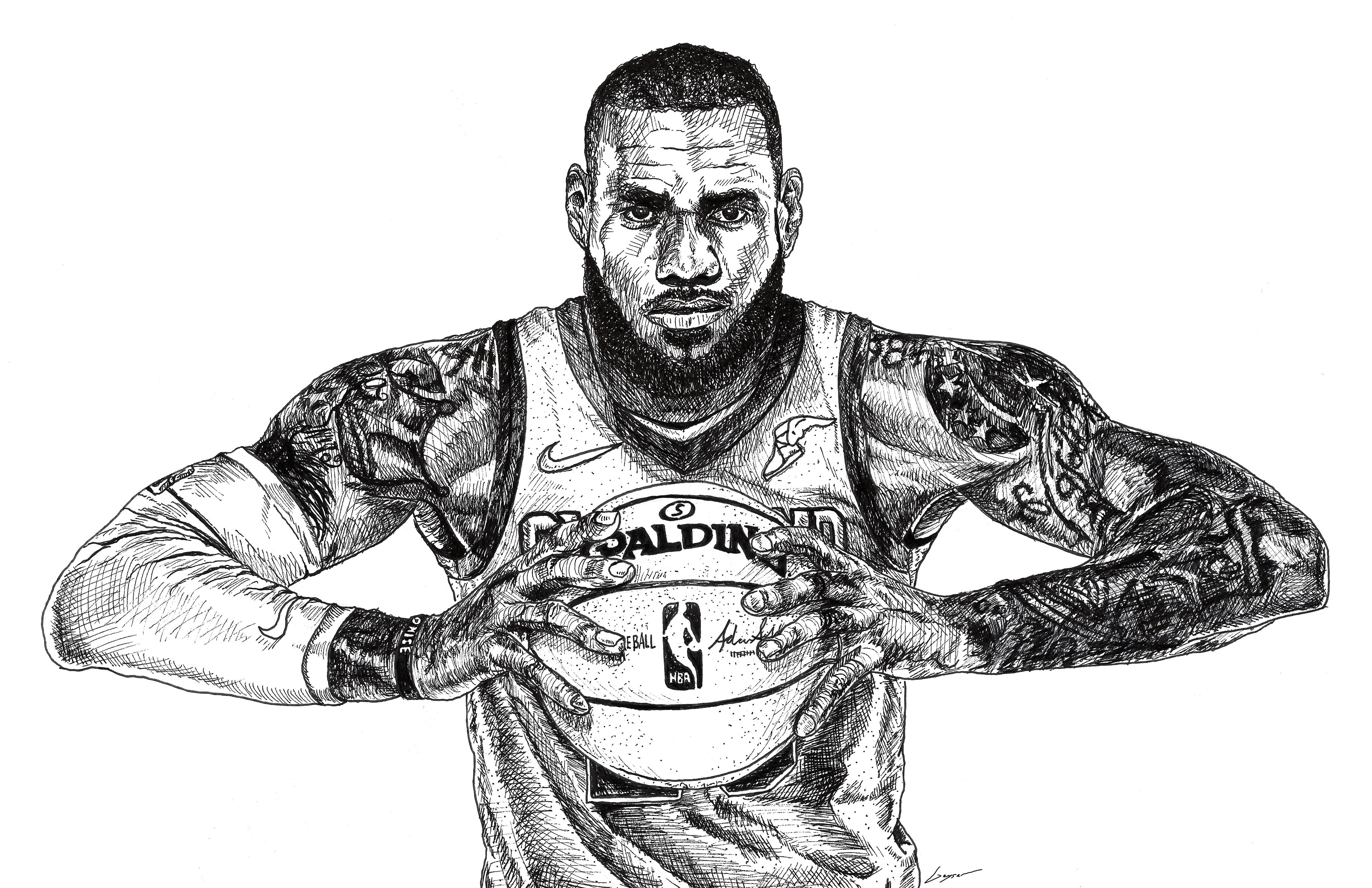 4167x2698 Lebron James, Pen, X Drawing - James Drawing