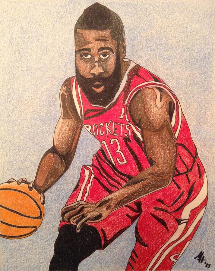 713x900 James Harden Drawing - James Harden Drawing