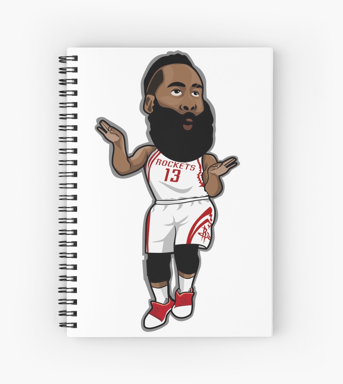 1171x1313 James Harden Cartoon Style Spiral Notebooks - James Harden Drawing
