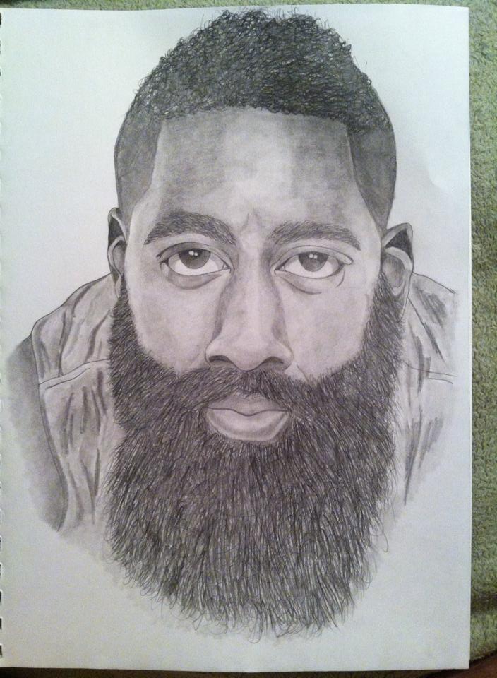 704x960 Harden Finished Drawing - James Harden Drawing