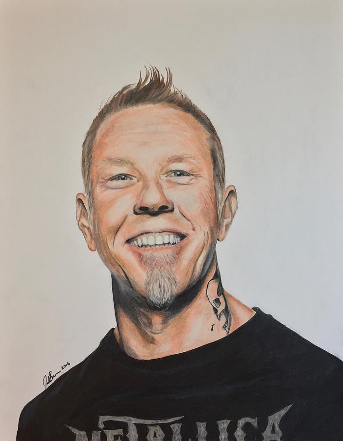 700x900 James Hetfield Drawing - James Hetfield Drawing