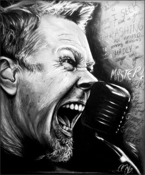 474x571 James Hetfield Drawing - James Hetfield Drawing