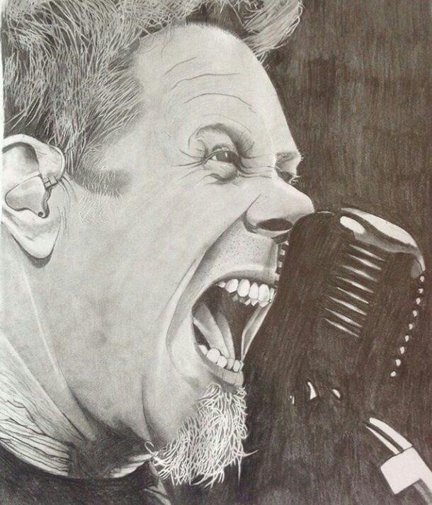 610x713 My Drawing Of The Man Himself, James Hetfield Drawn With Graphite - James Hetfield Drawing