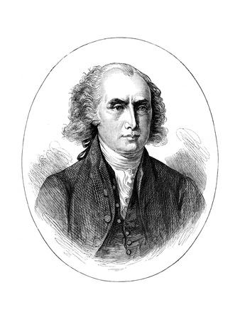 338x450 James Madison, Fourth President Of The United States Giclee Print - James Madison Drawing