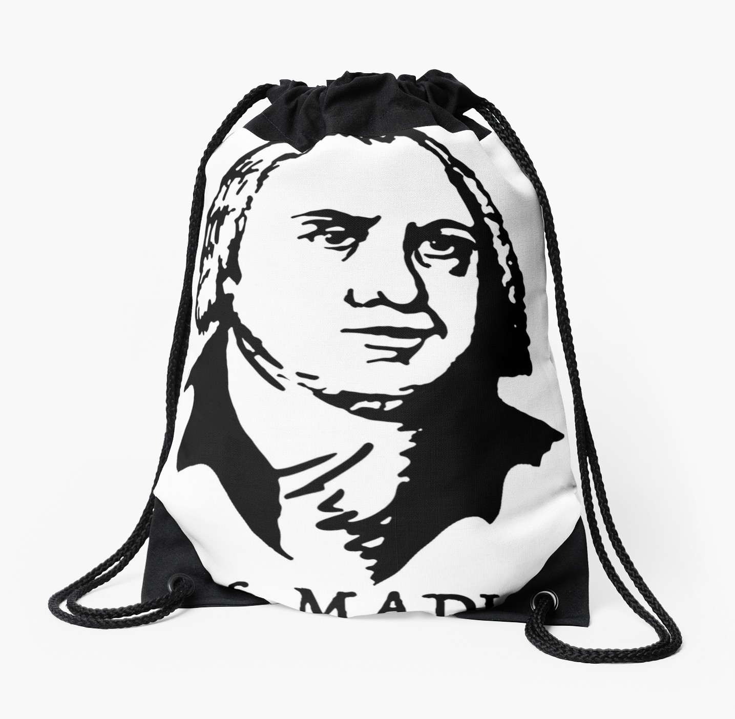 1435x1404 James Madison Drawstring Bags - James Madison Drawing