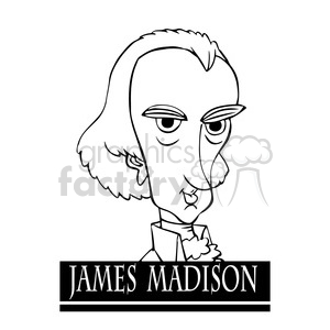 300x300 James Madison Black White Clipart Royalty Free Clipart - James Madison Drawing