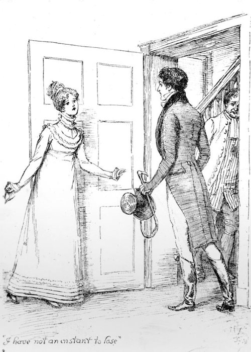 500x700 Scene From Pride And Prejudice - Jane Austen Drawing