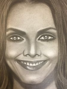 225x300 Janet Jackson Pencil Drawing On Canvas Ebay - Janet Jackson Drawing