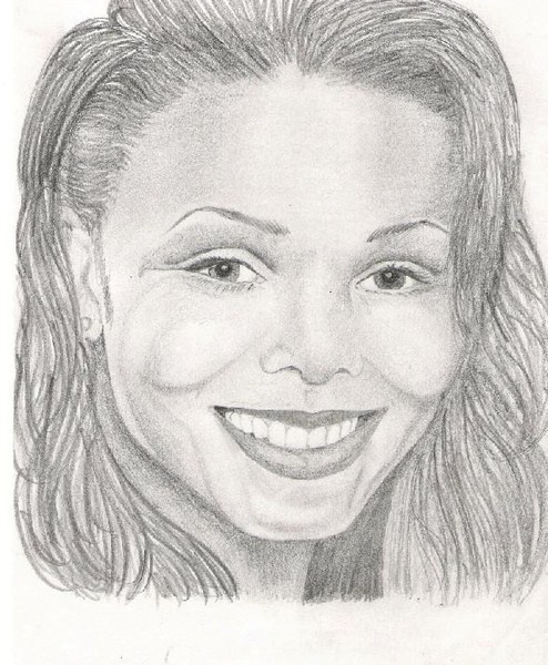 494x600 Janet Jackson A Portrait Version - Janet Jackson Drawing