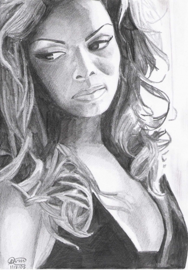 383x550 Portrait Of Janet Jackson - Janet Jackson Drawing