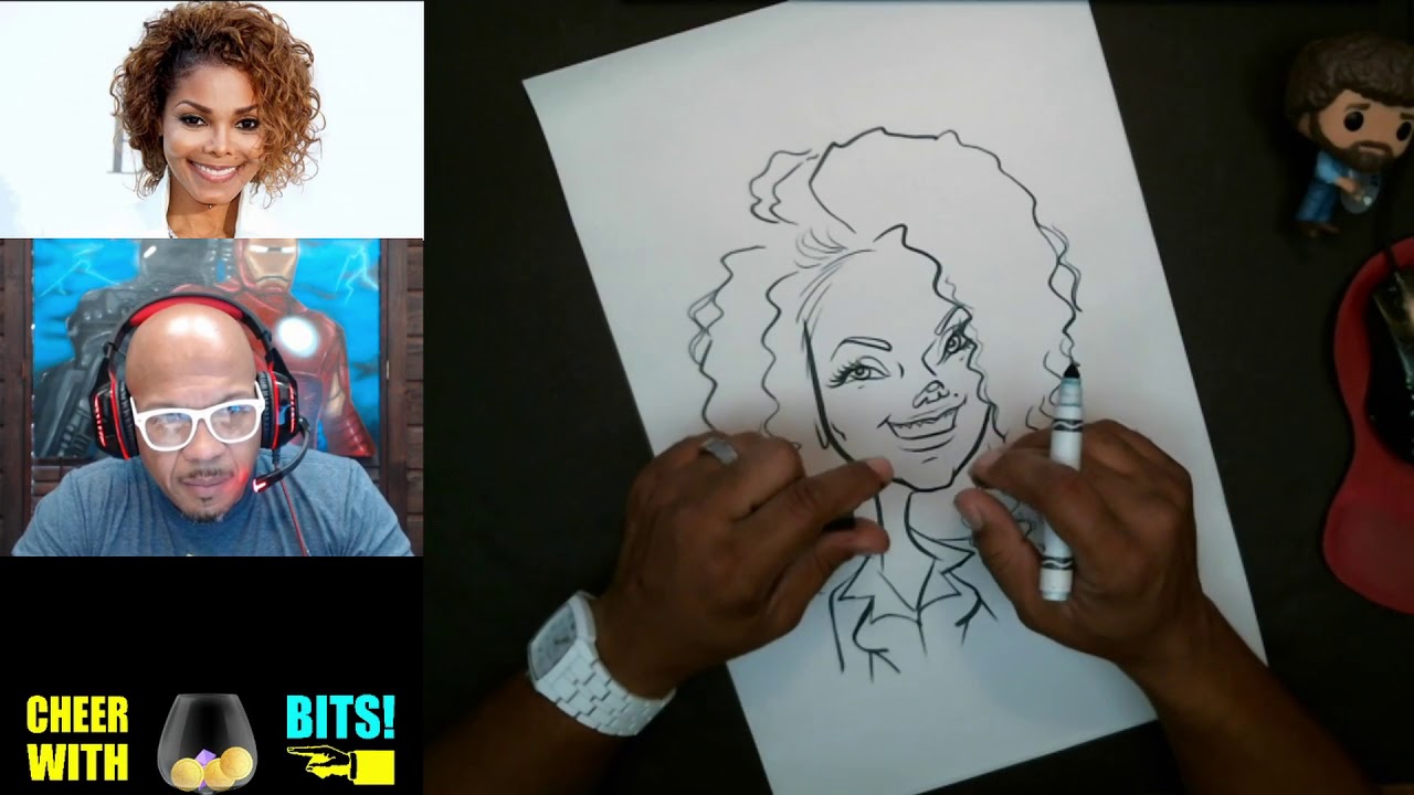 1280x720 How To Draw Caricature Janet Jackson - Janet Jackson Drawing
