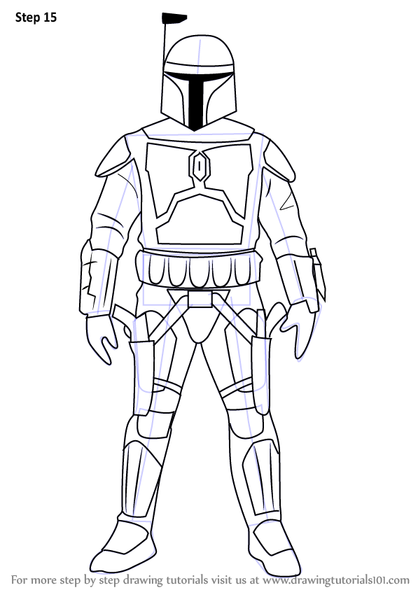 597x843 jango fett is a fictional character in star wars he is a bounty - Jango Fett Drawing