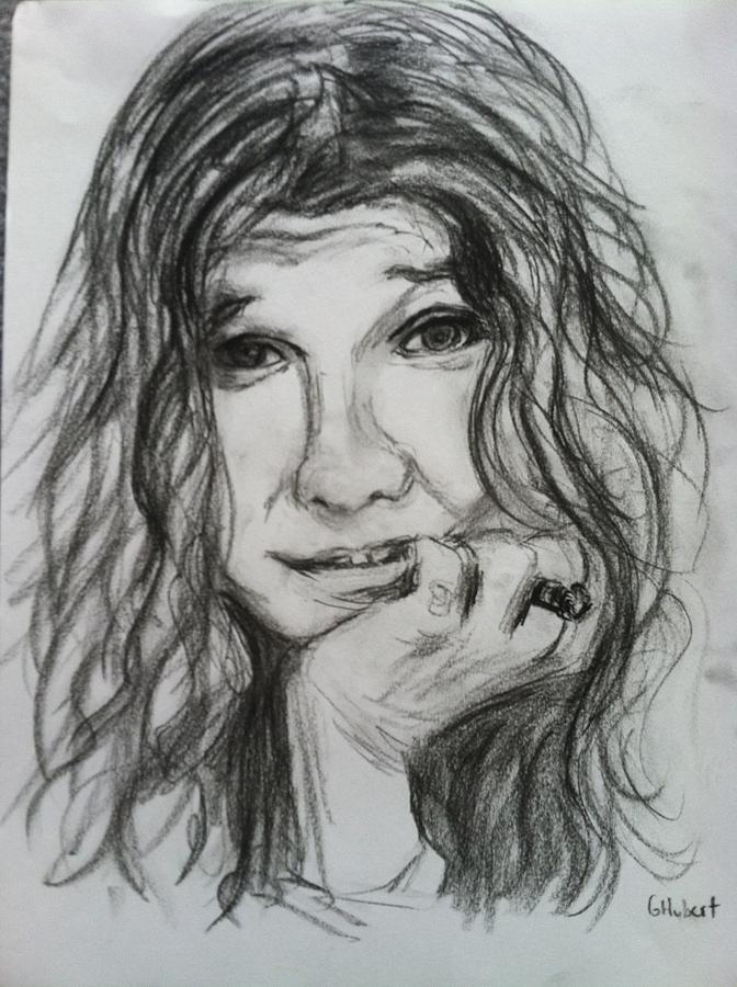 672x900 Janis Joplin Drawing - Janis Joplin Drawing