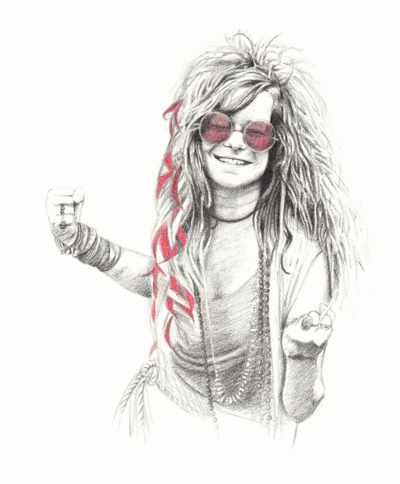 794x960 Janis Joplin Drawing Limited Edition Print Etsy - Janis Joplin Drawing