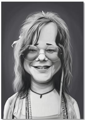 274x386 Janis Joplin As Canvas Print - Janis Joplin Drawing
