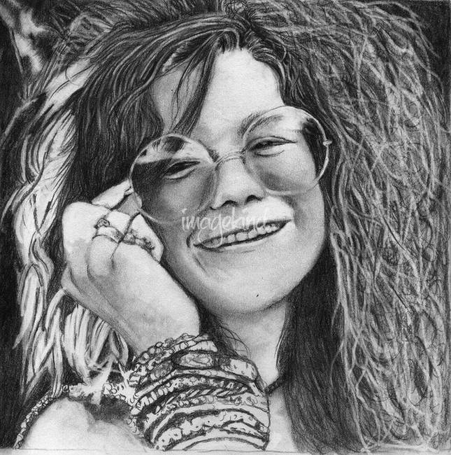 645x650 Janis Joplin - Janis Joplin Drawing