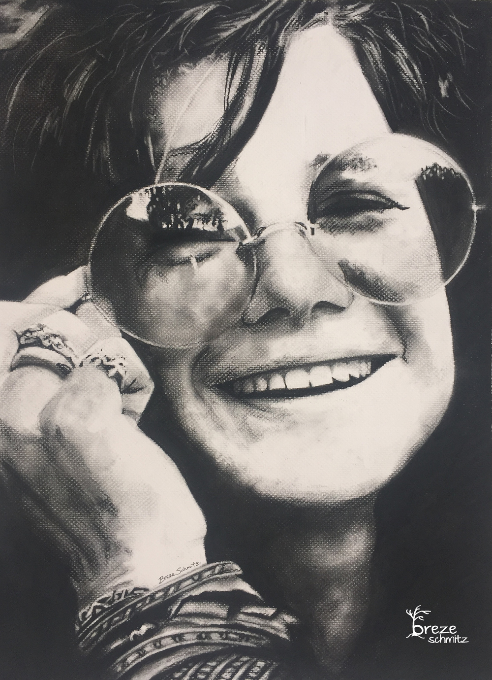 1000x1380 Janis Joplin Brezeart - Janis Joplin Drawing