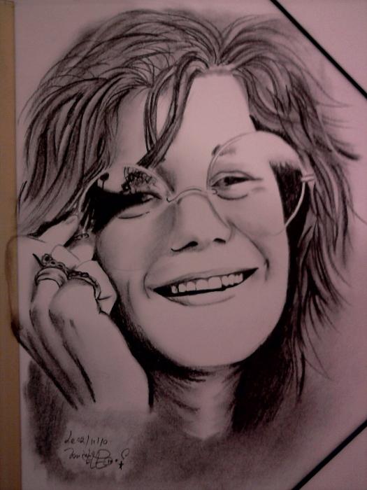 525x700 Portrait Of Janis Joplin - Janis Joplin Drawing