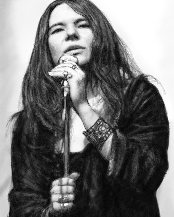 600x750 Janis Joplin Art Drawing Sketch Portrait Poster - Janis Joplin Drawing