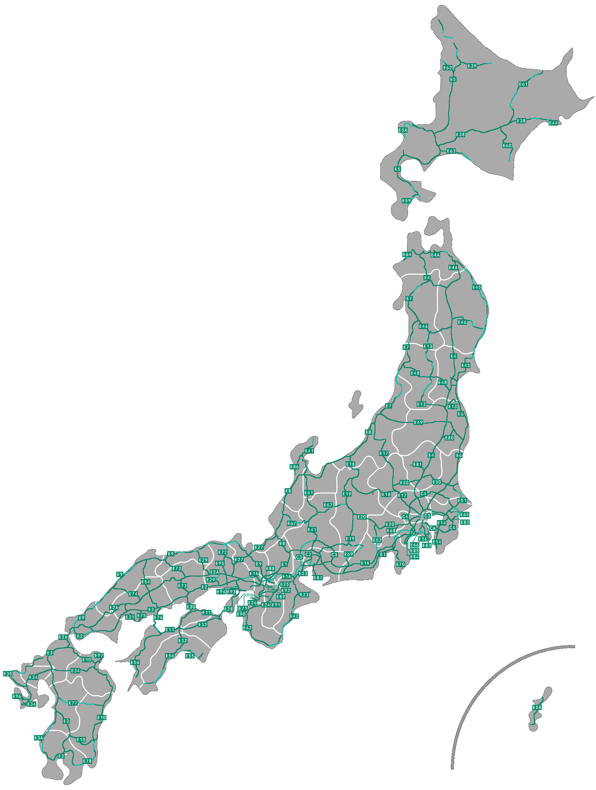 2000x2649 Filejapan National Expressway Map - Japan Map Drawing