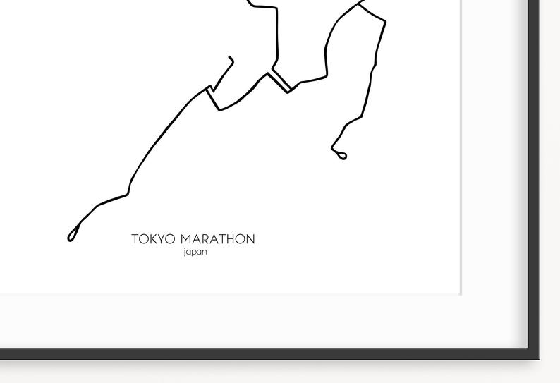 794x543 tokyo marathon print x japan marathon runner etsy - Japan Map Drawing