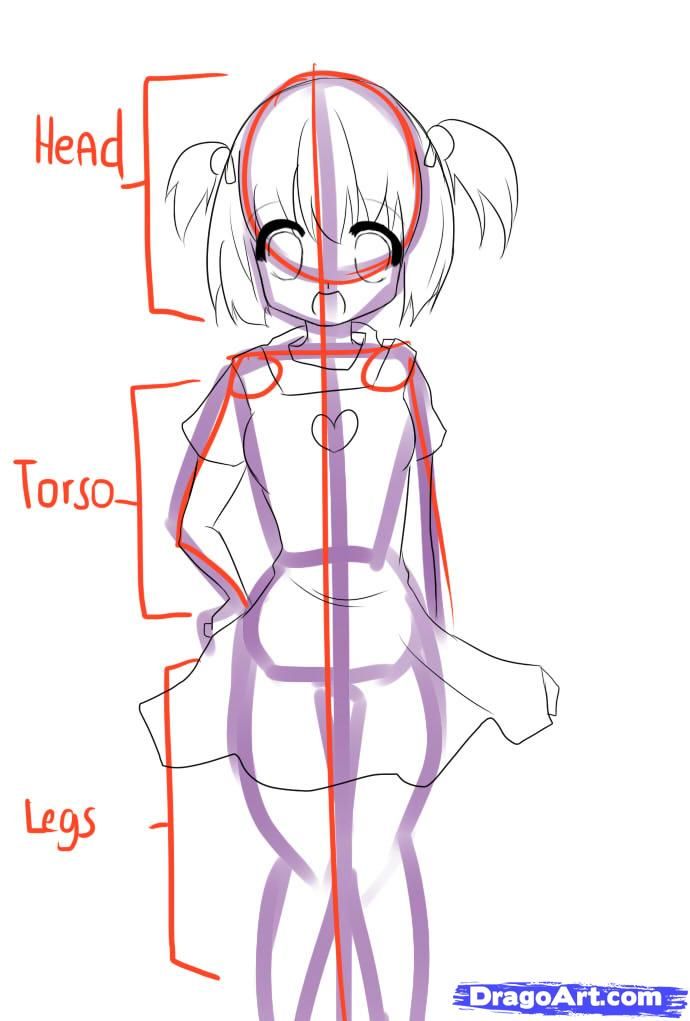 690x1021 How To Draw Cute Girls, Step - Japanese Anime Drawings