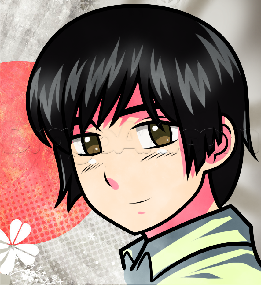 854x931 how to draw japan from hetalia, step - Japanese Anime Drawings