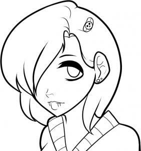 281x302 How To Draw An Emo Face, Emo Faces, Step - Japanese Anime Drawings