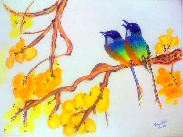 600x450 Japanese Birds Drawing - Japanese Bird Drawing