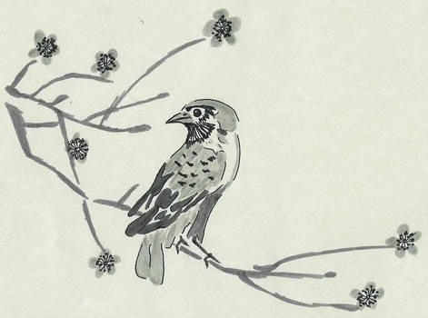 471x350 Japanese Birds And Flowers - Japanese Bird Drawing