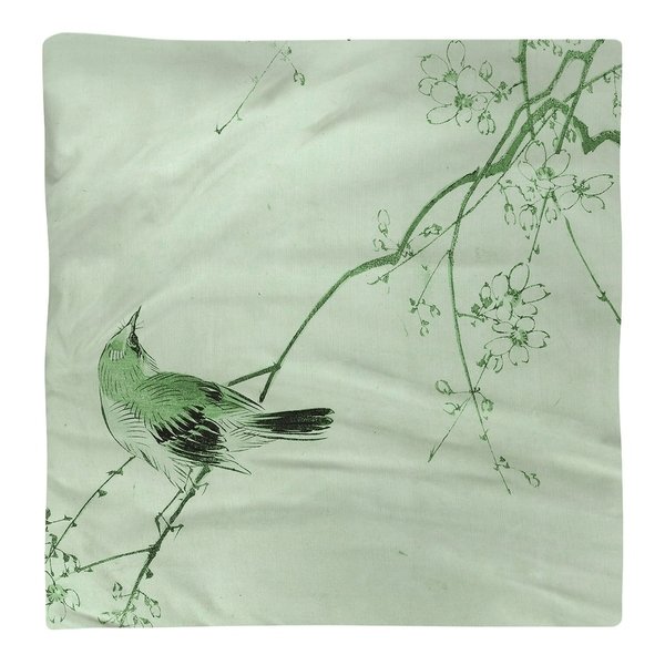 600x600 Shop Keito Sato Green Vintage Japanese Bird And Blossoms - Japanese Bird Drawing