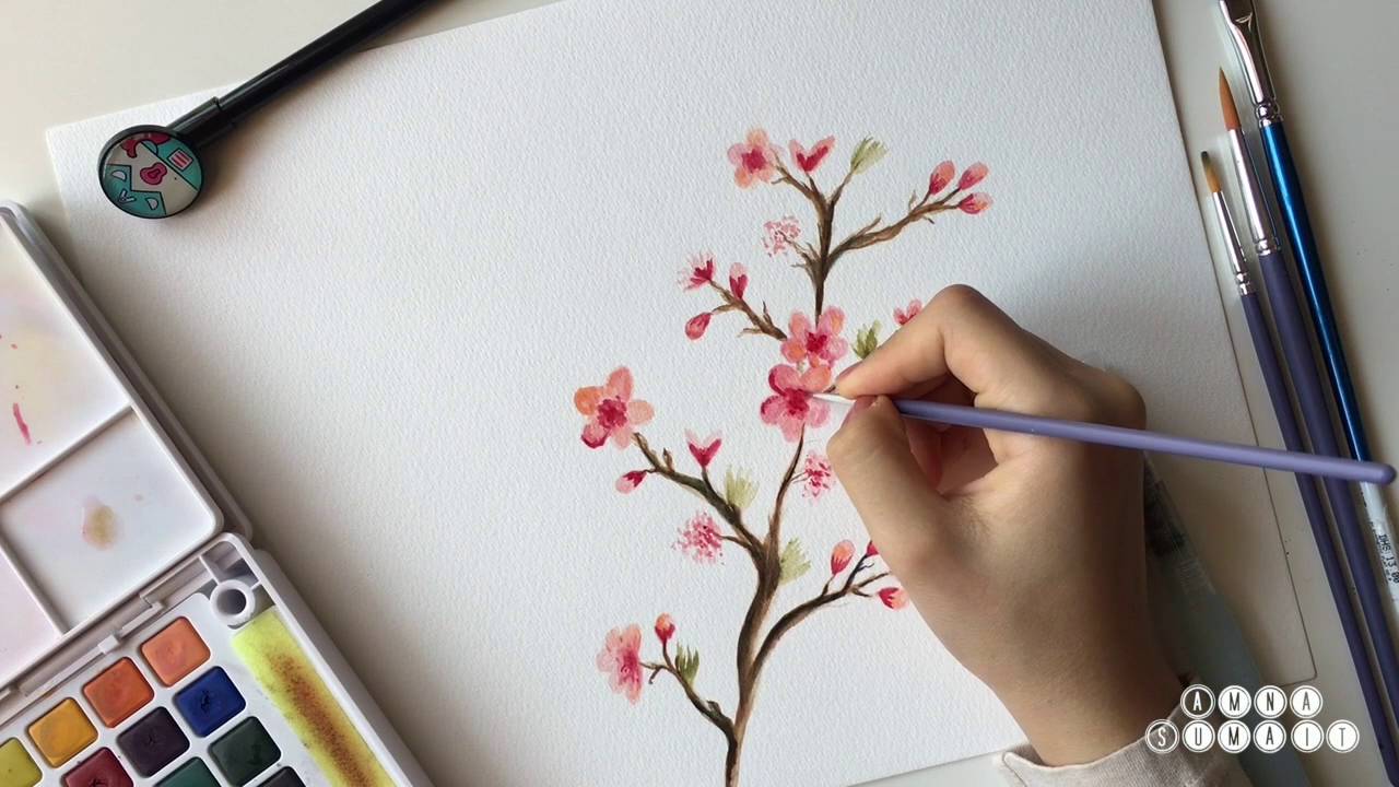 1280x720 How To Draw Japanese Blossoms - Japanese Blossom Drawing