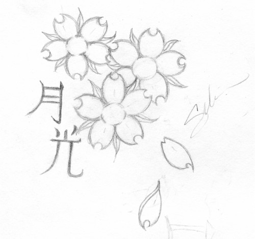 500x470 Cherry Blossom Flowers Tattoo Design - Japanese Blossom Drawing