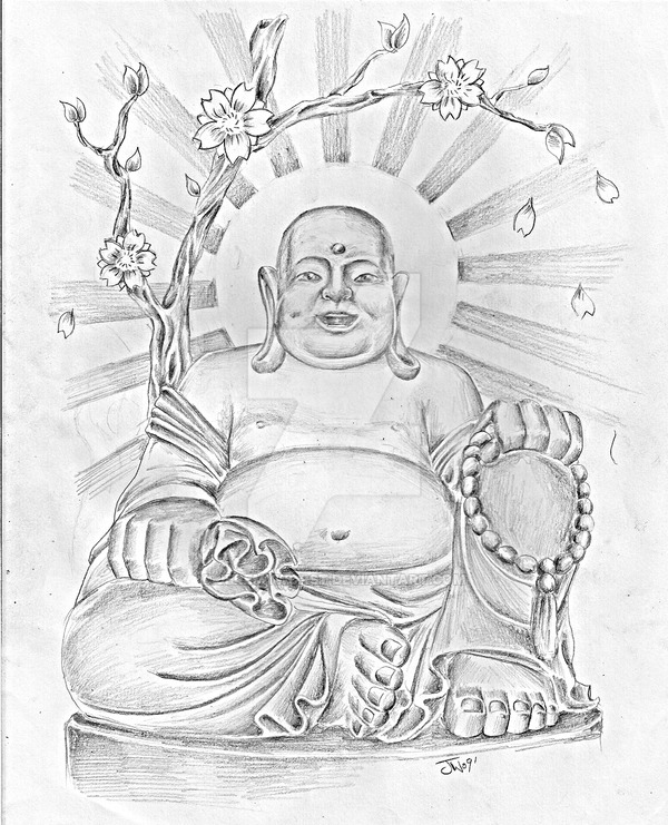600x741 Buddha Sketch - Japanese Buddha Drawing