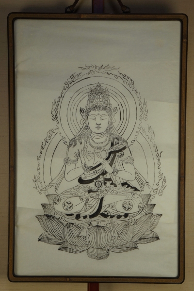 400x600 Buddhist Deity - Japanese Buddha Drawing