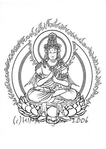 342x480 Syabutsu Experience Draw Your Buddhist Image For Remembrance - Japanese Buddha Drawing