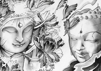 350x247 Tattoo Professionist - Japanese Buddha Drawing