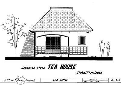 400x282 Japanese Traditional House Plan Tea House Drawing Building Detail - Japanese Building Drawing
