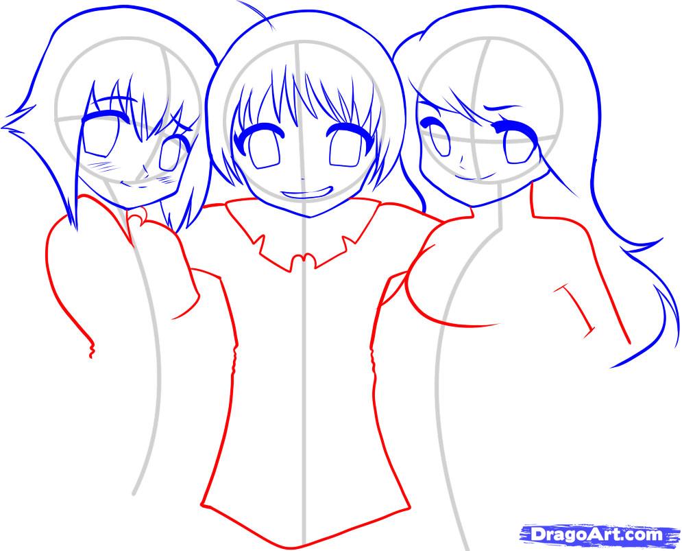 995x803 How To Draw Japanese Anime, Step - Japanese Cartoon Drawing