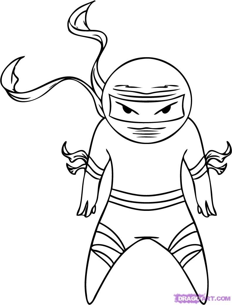 791x1040 How To Draw A Cartoon Ninja Step Topher Ninja, Easy Cartoon - Japanese Cartoon Drawing