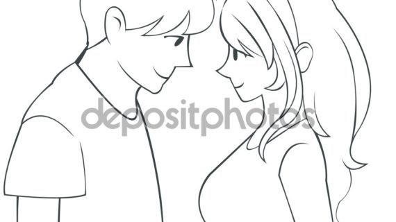 570x320 Cartoon Pencil Sketch Images Pencil Sketch Of Cute Cartoon Teen - Japanese Cartoon Drawing