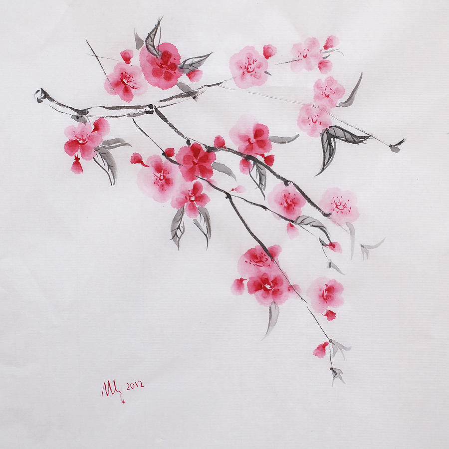 900x900 Japanese Cherry Blossom Drawings Fine Art America - Japanese Cherry Blossom Drawing